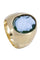 Bague CHEVALIÈRE ANCIENNE AGATE VERTE 58 Facettes 069421
