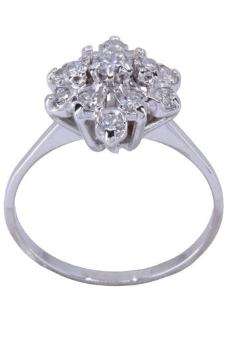 Bague 54 BAGUE FLEUR DIAMANTS ANNÉES 50 58 Facettes 073171