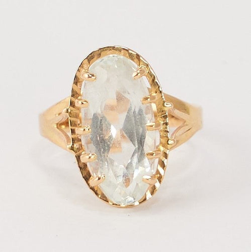 Bague Bague or jaune aigue-marine 58 Facettes LOT 2908