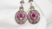 Boucles d'oreilles Boucles d'oreilles en or rose et argent, rubis et diamants 58 Facettes 30351