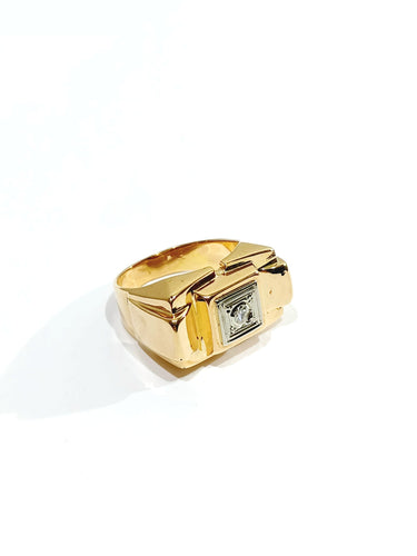 Bague 52 Bague Tank Or et Diamant 58 Facettes