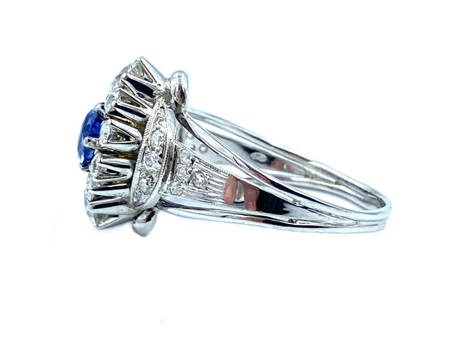 Bague Bague 19ème or, saphir et diamants 58 Facettes