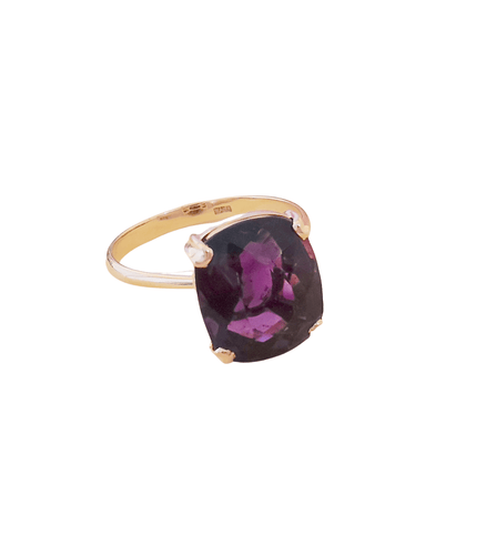 Bague Bague Spinelle mauve en Solitaire Or Jaune 58 Facettes AA 1497