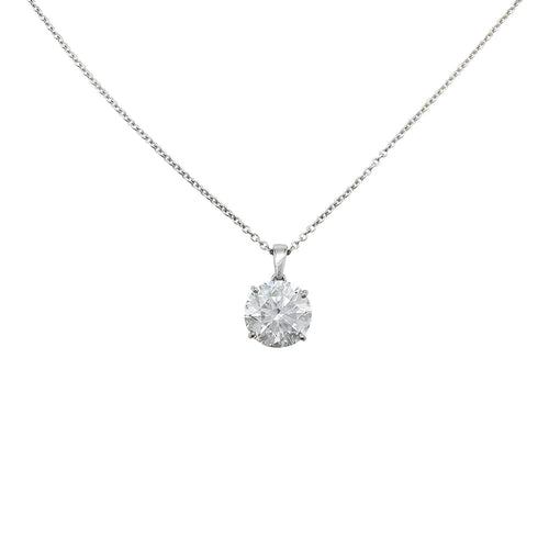 Pendentif Pendentif diamant 4,37 carats, chaîne en or blanc. 58 Facettes 30605