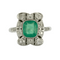 Bague 51 Bague Art Déco Platine Emeraude Diamants 58 Facettes EL2-102
