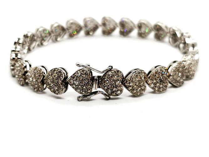 Bracelet Bracelet Coeur Or blanc Diamant 58 Facettes 1142795CD