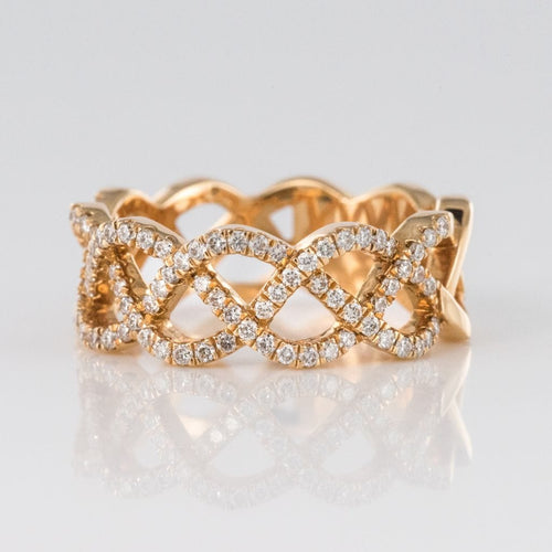 Bague 52 Bague or rose diamants arabesques 58 Facettes 14-290-8471614-52