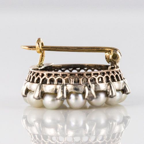 Broche Broche ancienne ronde perles fines et diamants 58 Facettes 20-389