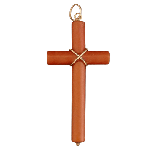 Pendentif Pendentif croix en corail 58 Facettes 1084375