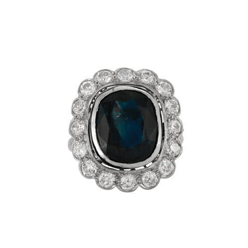 Bague 57 Bague Marguerite Saphir Diamants 58 Facettes