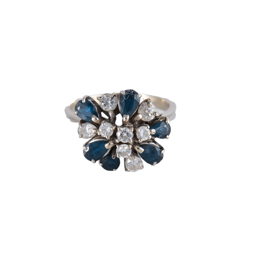 Bague 55 Bague Fleurie Diamants Saphirs 58 Facettes 1