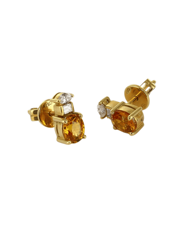 Boucles d'oreilles Boucles d'oreilles citrines et diamants 58 Facettes