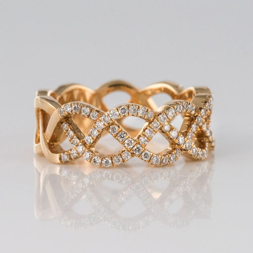 Bague 52 Bague or rose diamants arabesques 58 Facettes 14-290-8471614-52