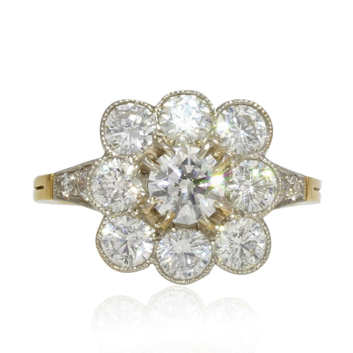 Bague 55 Bague marguerite diamants or platine 58 Facettes AG27DT-55