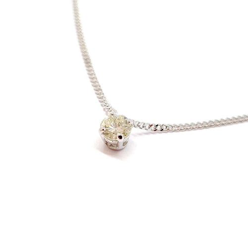 Collier Collier solitaire or blanc diamant 58 Facettes