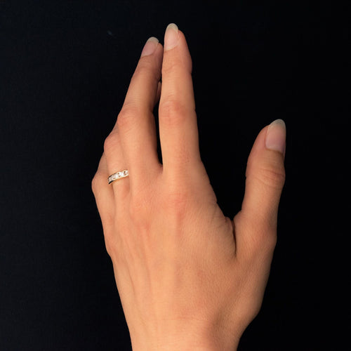 Bague 52 Demi alliance or jaune diamants 58 Facettes 20-257-48