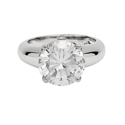 Bague 53 Bague solitaire diamant de 4,20 carats en or blanc. 58 Facettes 30277
