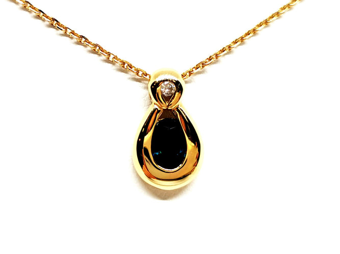 Collier Collier Chaîne + pendentif Or jaune Saphir 58 Facettes 1141230CD