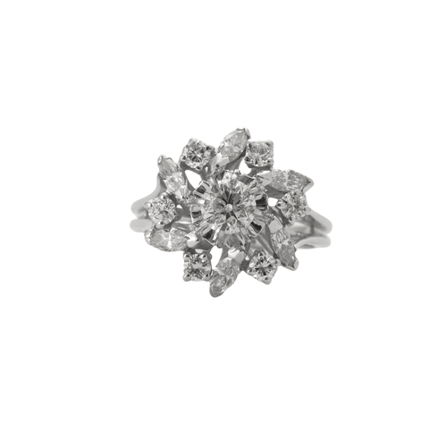 Bague 49 Bague ancienne Or Diamants 58 Facettes