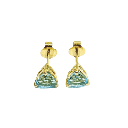 Boucles d'oreilles Paire de boucles d'oreilles or et topaze bleue 58 Facettes