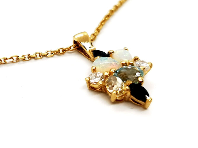 Collier Collier Chaîne + pendentif Or jaune Opale 58 Facettes 1167353CD
