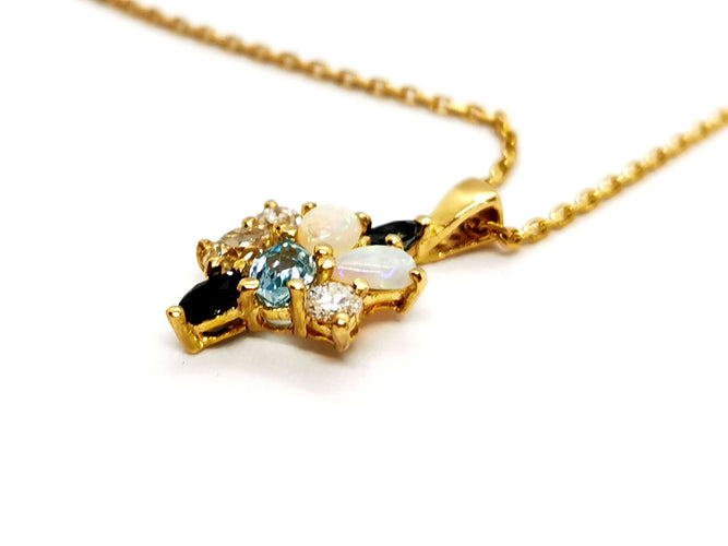 Collier Collier Chaîne + pendentif Or jaune Opale 58 Facettes 1167353CD