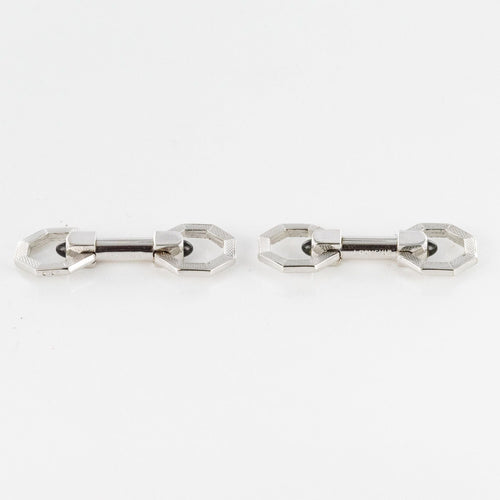 Boutons de manchette Boutons de manchettes Argent Art déco 58 Facettes 19-686