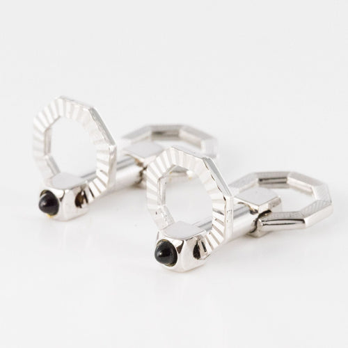 Boutons de manchette Boutons de manchettes Argent Art déco 58 Facettes 19-686