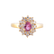 Bague 53 Bague Marguerite Saphir Rose Diamants 58 Facettes