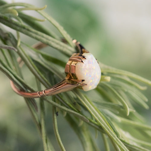 Bague 55 Bague ancienne opale solitaire 58 Facettes 19-471-48