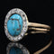 Bague 51 Bague ancienne ovale turquoise et diamants 58 Facettes 21-243-51