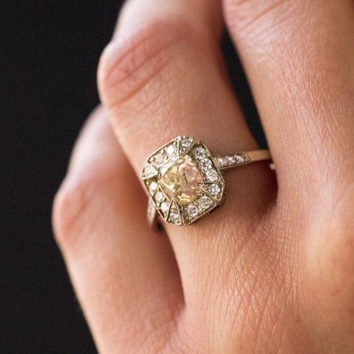 Bague 54 Bague diamant champagne et diamants brillants 58 Facettes 17-305-54-1