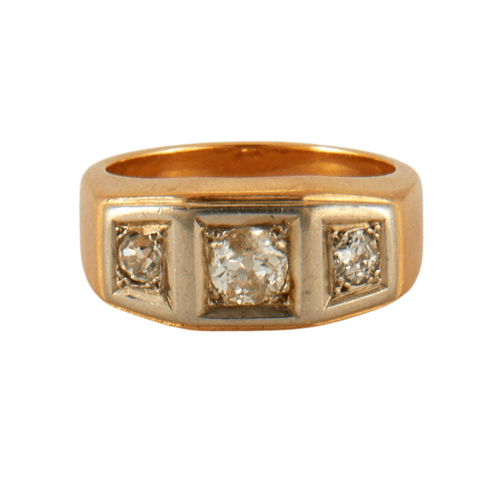 Bague 55 Bague Rétro 3 Diamants 58 Facettes EL2-68