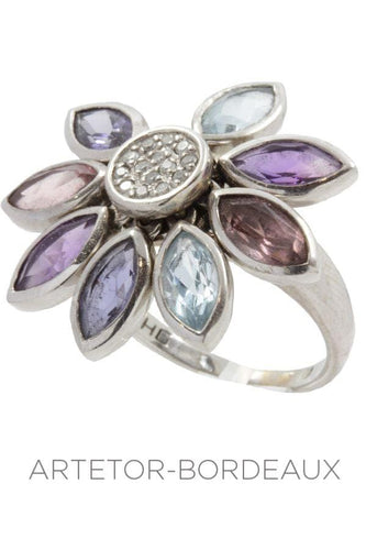 Bague 57 Bague fleur moderne 58 Facettes 18361