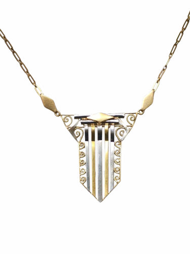 Collier Collier Art Déco deux ors, Circa 1930 58 Facettes