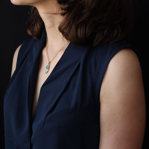 Pendentif Pendentif émeraude diamants vintage 58 Facettes 21-273