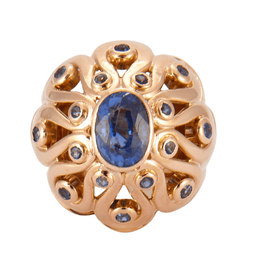 Bague 51 Bague Dôme Saphirs 58 Facettes