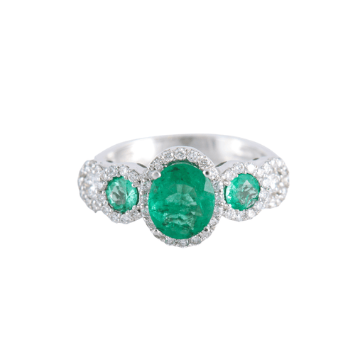 Bague 54 Bague style Jarretière Emeraudes Diamants 58 Facettes