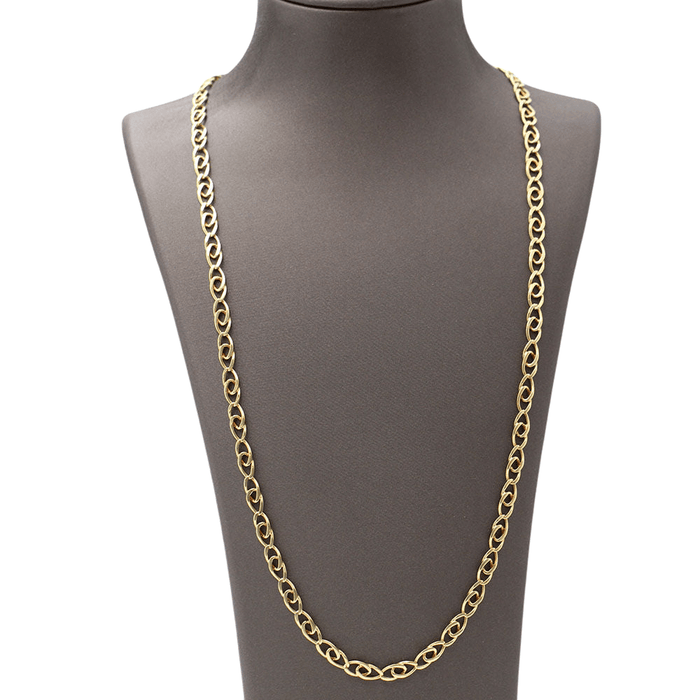 Collier Chaîne oeil de lynx en or jaune massif 58 Facettes E359393