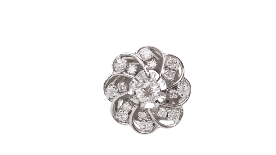 Bague 52 Bague marguerite en or blanc platine et diamants 58 Facettes 32491