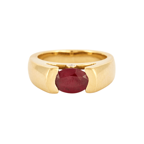 Bague 50 Bague jonc en or, rubis et diamants 58 Facettes DV0586-2