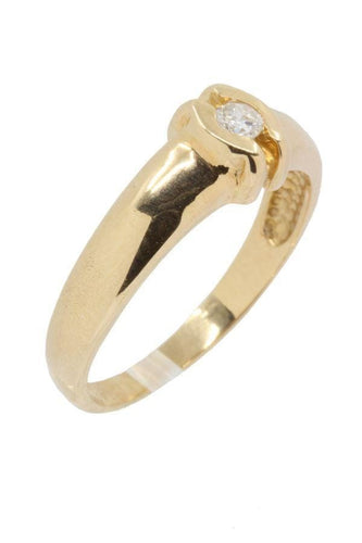 Bague 56 Solitaire moderne diamant 0.08 carat 58 Facettes 35351