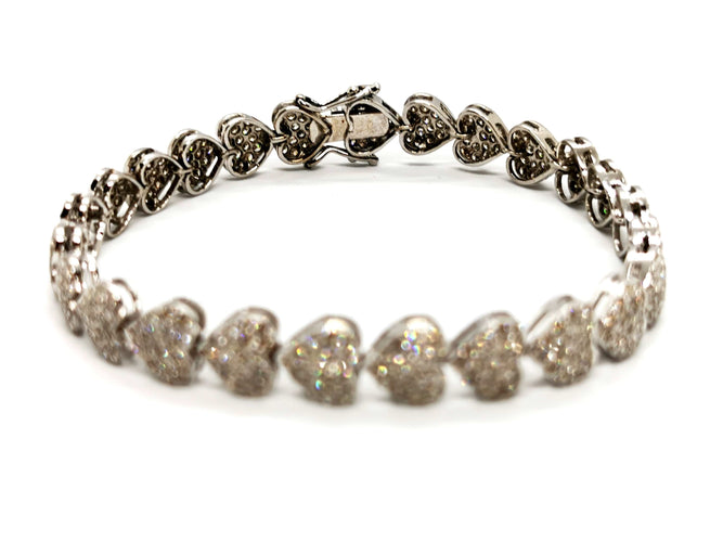 Bracelet Bracelet Coeur Or blanc Diamant 58 Facettes 1142795CD