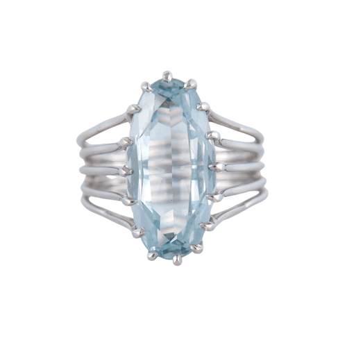 Bague 52 Bague Aigue-marine 58 Facettes JE76