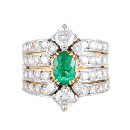 Bague 55 Bague Emeraude Diamants 58 Facettes 8392