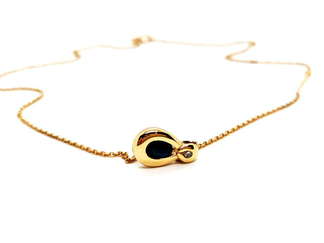 Collier Collier Chaîne + pendentif Or jaune Saphir 58 Facettes 1141230CD