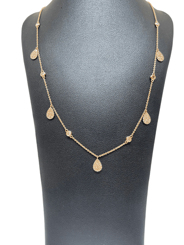 Collier Collier en or rose et motifs en diamant 58 Facettes