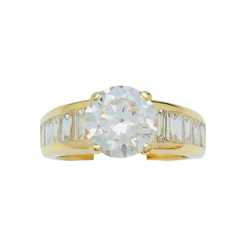 Bague 53 Bague solitaire accompagné, 2,25 carats, F/VS1. 58 Facettes 28153