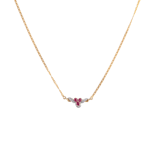 Collier Collier Diamants 3 Rubis 58 Facettes JE36
