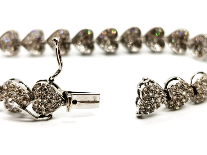 Bracelet Bracelet Coeur Or blanc Diamant 58 Facettes 1142795CD